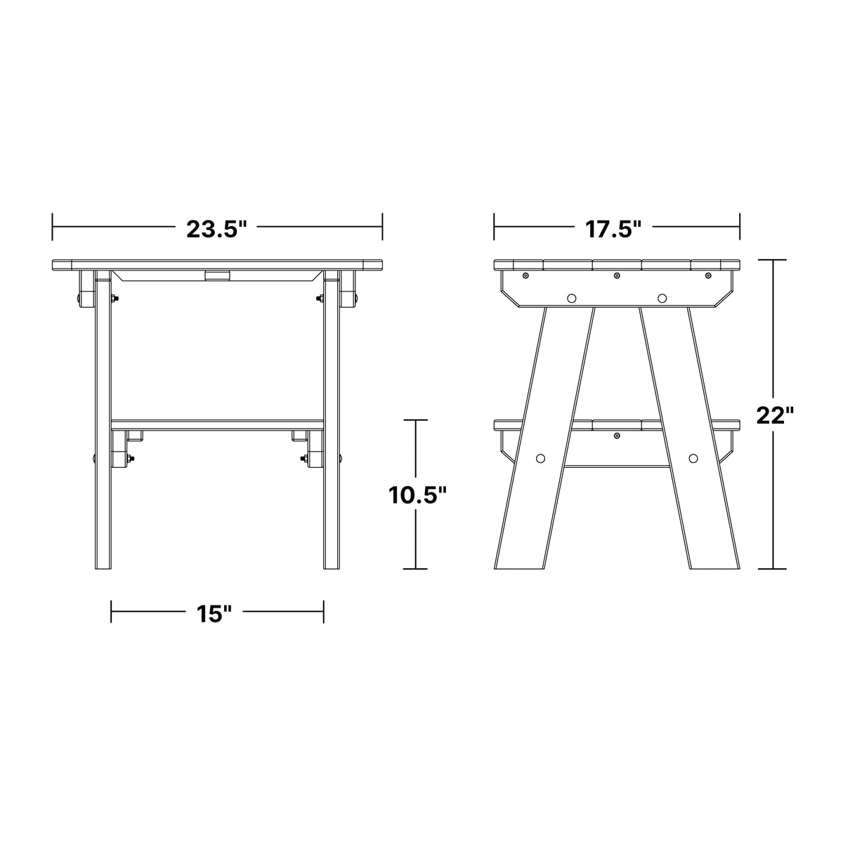 Heritage Two Tier End Table - The Charming Bench Company