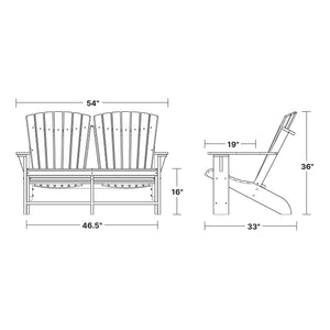 Heritage Double Adirondack - The Charming Bench Company