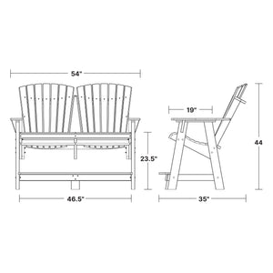 Heritage Double High Adirondack - The Charming Bench Company