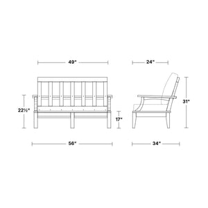 Heritage Deep Seating Love Seat -Option II