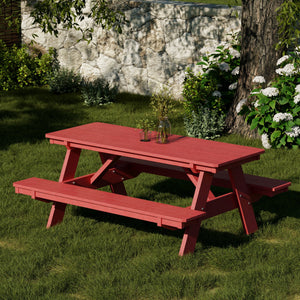 Heritage 72" Picnic Table with Attached Benches (LCC-165) By Wildridge Furniture