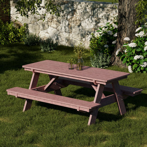 Heritage 72" Picnic Table with Attached Benches (LCC-165) By Wildridge Furniture