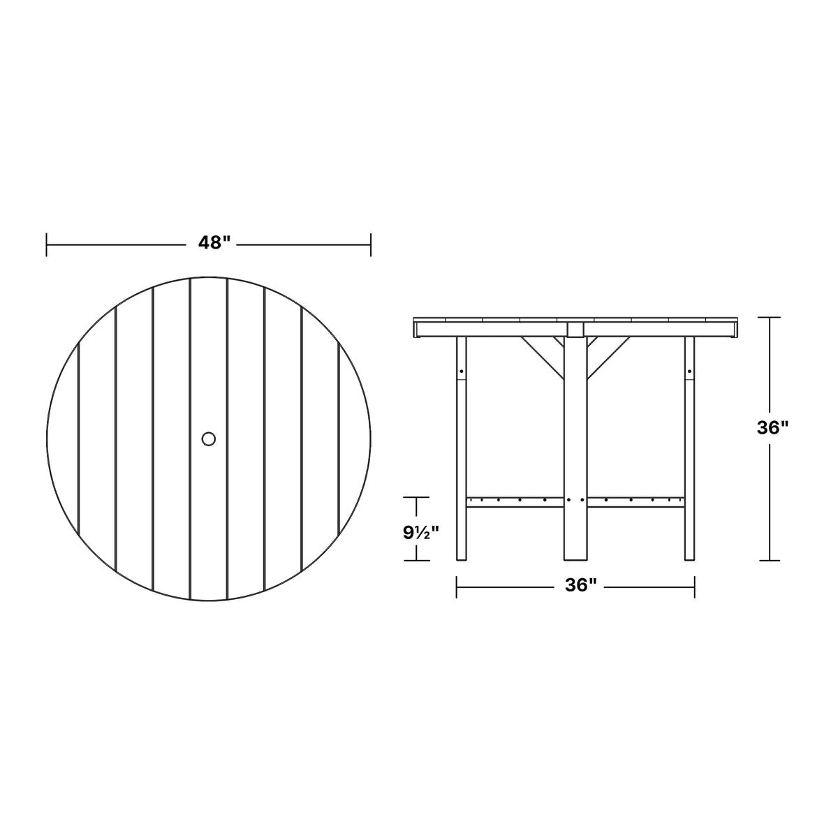 HERITAGE 48&quot; PUB COUNTER TABLE - The Charming Bench Company