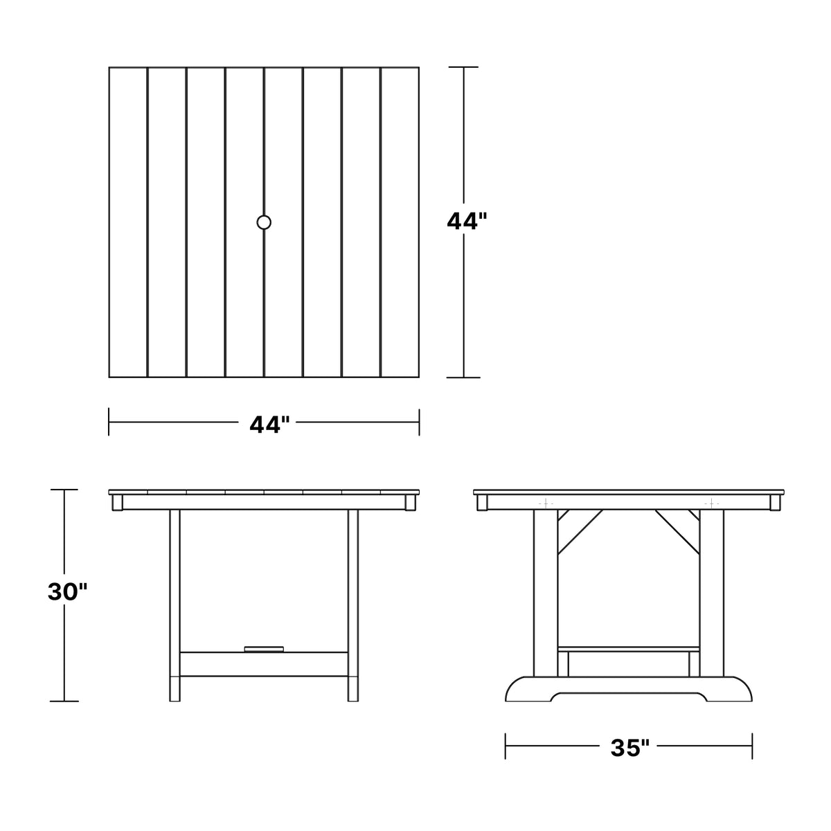 Heritage 44&quot;x44&quot; Dining Table - The Charming Bench Company