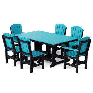 Heritage 7-Piece 44"x72" Dining Set - The Charming Bench Company