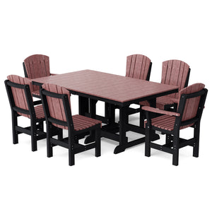 Heritage 7-Piece 44"x72" Dining Set - The Charming Bench Company
