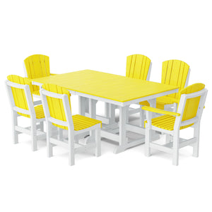 Heritage 7-Piece 44"x72" Dining Set - The Charming Bench Company