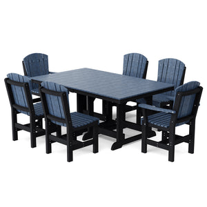 Heritage 7-Piece 44"x72" Dining Set - The Charming Bench Company