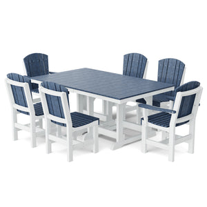 Heritage 7-Piece 44"x72" Dining Set - The Charming Bench Company