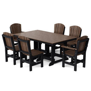 Heritage 7-Piece 44"x72" Dining Set - The Charming Bench Company