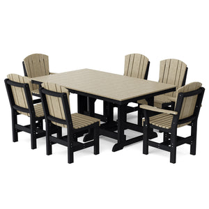 Heritage 7-Piece 44"x72" Dining Set - The Charming Bench Company