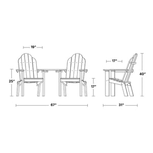 Classic Deck Chair Tete-a-Tete Bench - The Charming Bench Company