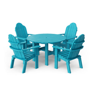 Classic 5-Piece 46" Round Dining Set with Deck Chairs - The Charming Bench Company