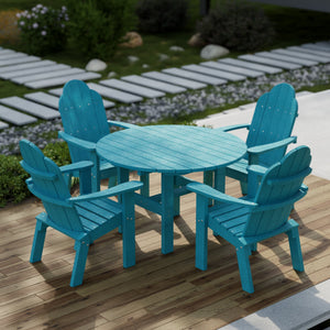 Classic 5-Piece 46" Round Dining Set with Deck Chairs - The Charming Bench Company