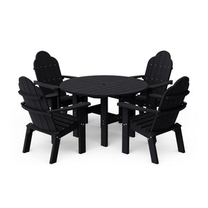 Classic 5-Piece 46" Round Dining Set with Deck Chairs - The Charming Bench Company