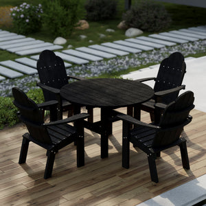 Classic 5-Piece 46" Round Dining Set with Deck Chairs - The Charming Bench Company