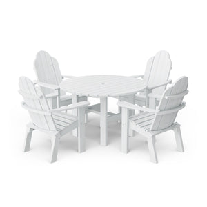 Classic 5-Piece 46" Round Dining Set with Deck Chairs - The Charming Bench Company