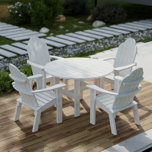 Classic 5-Piece 46" Round Dining Set with Deck Chairs - The Charming Bench Company
