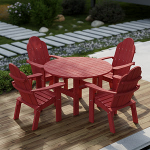 Classic 5-Piece 46" Round Dining Set with Deck Chairs - The Charming Bench Company