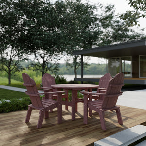 Classic 5-Piece 46" Round Dining Set with Deck Chairs - The Charming Bench Company