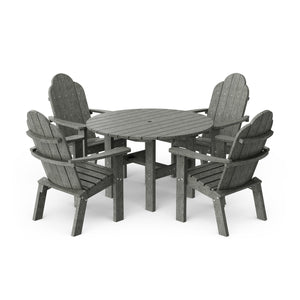 Classic 5-Piece 46" Round Dining Set with Deck Chairs - The Charming Bench Company
