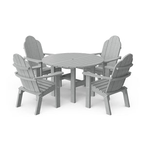 Classic 5-Piece 46" Round Dining Set with Deck Chairs - The Charming Bench Company