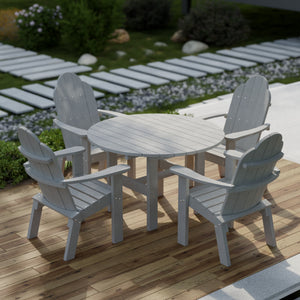 Classic 5-Piece 46" Round Dining Set with Deck Chairs - The Charming Bench Company