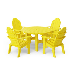 Classic 5-Piece 46" Round Dining Set with Deck Chairs - The Charming Bench Company