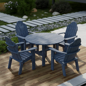 Classic 5-Piece 46" Round Dining Set with Deck Chairs - The Charming Bench Company