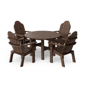 Classic 5-Piece 46" Round Dining Set with Deck Chairs - The Charming Bench Company