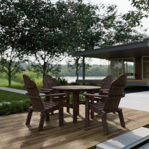 Classic 5-Piece 46" Round Dining Set with Deck Chairs - The Charming Bench Company