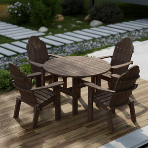 Classic 5-Piece 46" Round Dining Set with Deck Chairs - The Charming Bench Company