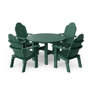 Classic 5-Piece 46" Round Dining Set with Deck Chairs - The Charming Bench Company