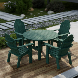 Classic 5-Piece 46" Round Dining Set with Deck Chairs - The Charming Bench Company