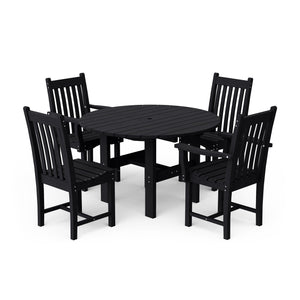 Classic 5-Piece 46" Round Dining Set with Dining Chairs - The Charming Bench Company