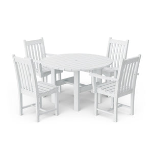 Classic 5-Piece 46" Round Dining Set with Dining Chairs - The Charming Bench Company