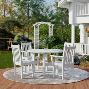 Classic 5-Piece 46" Round Dining Set with Dining Chairs - The Charming Bench Company