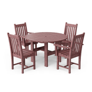 Classic 5-Piece 46" Round Dining Set with Dining Chairs - The Charming Bench Company