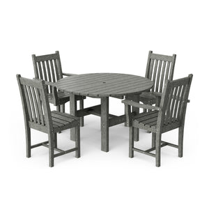 Classic 5-Piece 46" Round Dining Set with Dining Chairs - The Charming Bench Company
