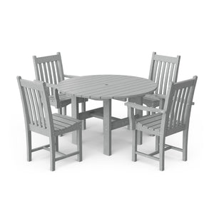 Classic 5-Piece 46" Round Dining Set with Dining Chairs - The Charming Bench Company