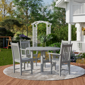 Classic 5-Piece 46" Round Dining Set with Dining Chairs - The Charming Bench Company