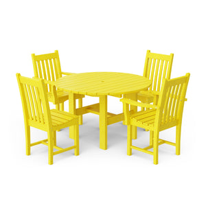 Classic 5-Piece 46" Round Dining Set with Dining Chairs - The Charming Bench Company