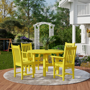 Classic 5-Piece 46" Round Dining Set with Dining Chairs - The Charming Bench Company
