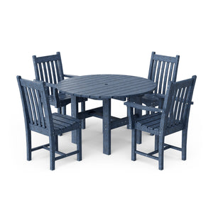 Classic 5-Piece 46" Round Dining Set with Dining Chairs - The Charming Bench Company