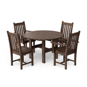 Classic 5-Piece 46" Round Dining Set with Dining Chairs - The Charming Bench Company