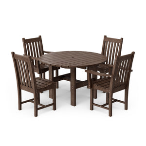 Classic 5-Piece 46" Round Dining Set with Dining Chairs - The Charming Bench Company