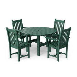 Classic 5-Piece 46" Round Dining Set with Dining Chairs - The Charming Bench Company