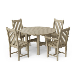 Classic 5-Piece 46" Round Dining Set with Dining Chairs - The Charming Bench Company