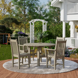 Classic 5-Piece 46" Round Dining Set with Dining Chairs - The Charming Bench Company