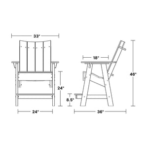 Contemporary High Adirondack Chair - The Charming Bench Company